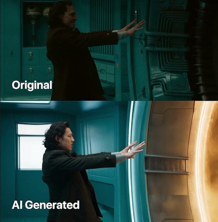 The original Loki scene above, and the same scene with me in it below